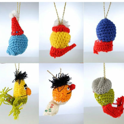 Vintage Crochet Pattern Sesame Street Ornaments PDF Instant Digital Download Bert Ernie Big Bird Cookie Monster Tree Trim 10 Ply