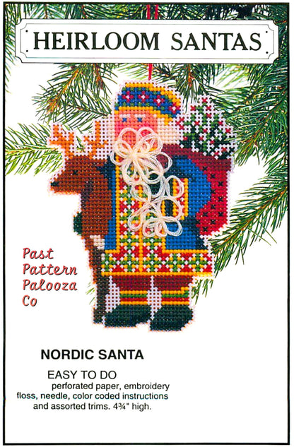 Vintage Cross Stitch Patterns 5" Heirloom Santas Ornament Christmas Tree Trim 6 Designs PDF Instant Digital Download Perforated Paper