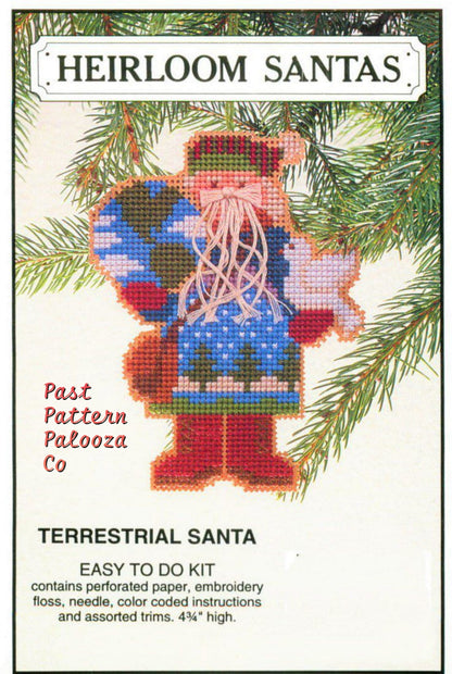 Vintage Cross Stitch Patterns 5" Heirloom Santas Ornament Christmas Tree Trim 6 Designs PDF Instant Digital Download Perforated Paper