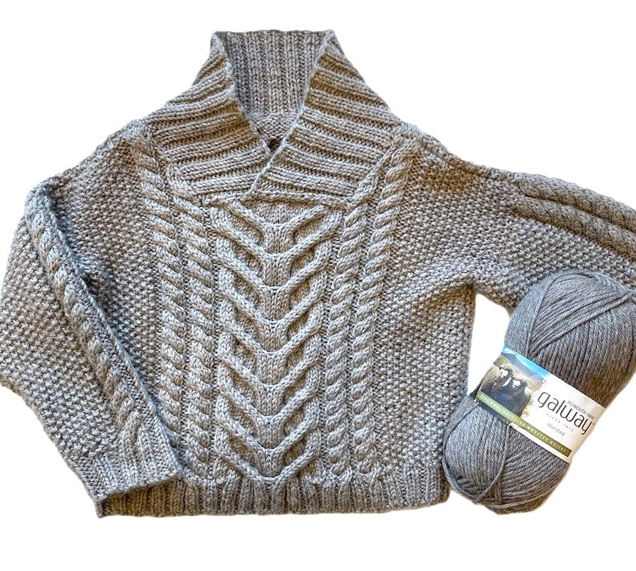 Vintage Knitting Pattern Baby Boys Fisherman Sweater Cabled Shawl Collar Pullover Jumper PDF Instant Digital Download 10 Ply 6-18m