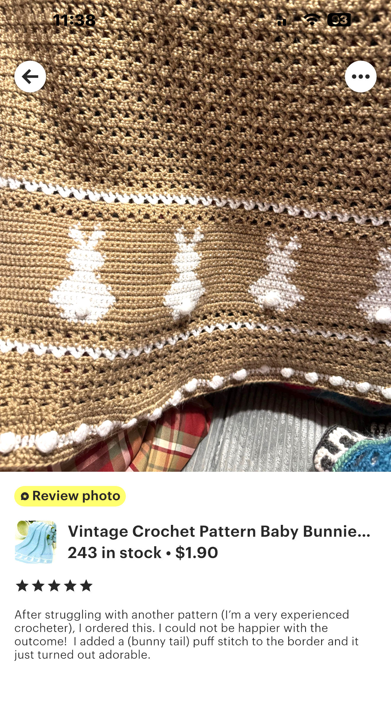 Vintage Crochet Pattern Baby Bunnies Afghan Nursery Blanket PDF Instant Digital Download Cottontail Bunny Crib Cot Cover  33x39 3 Ply
