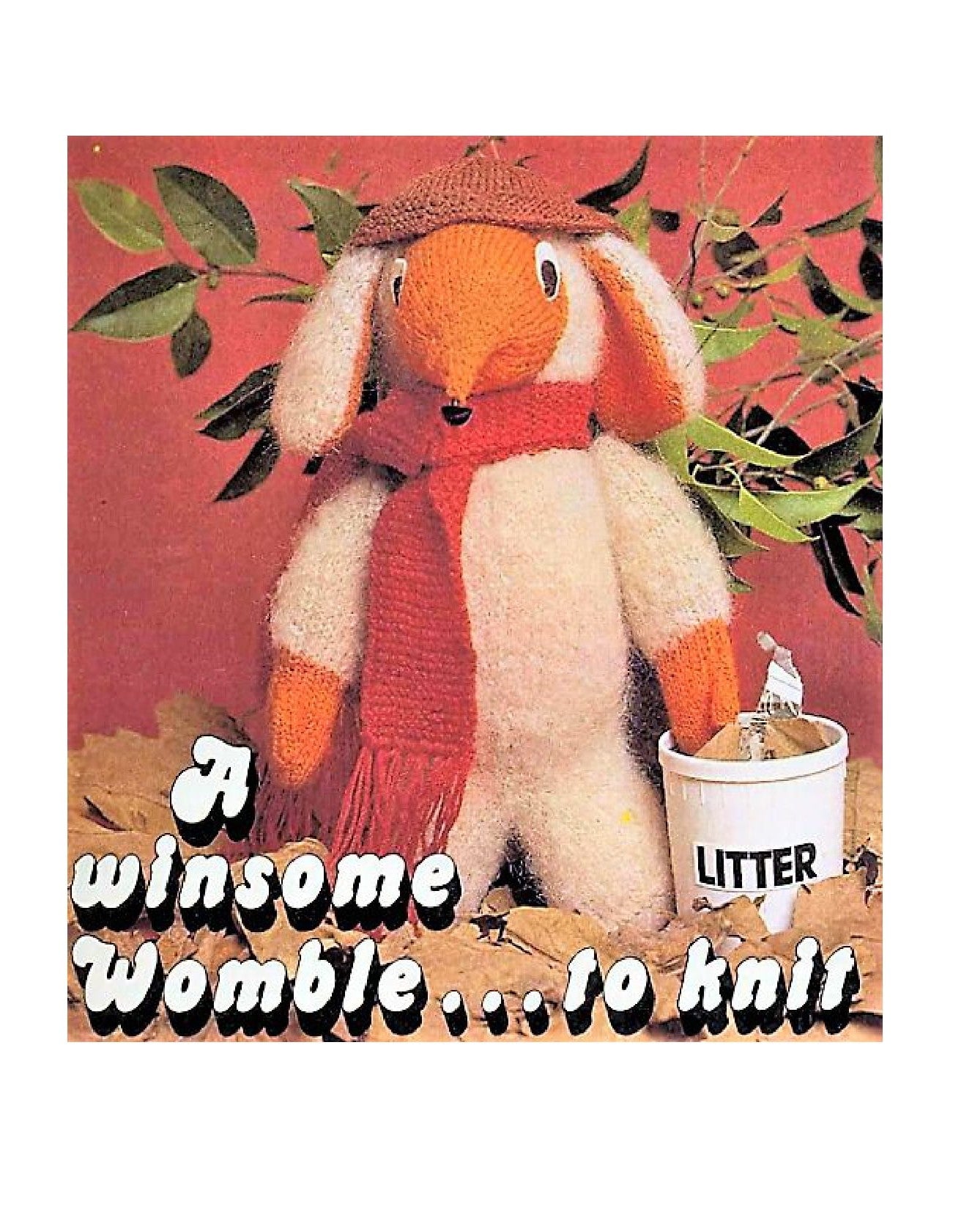 Vintage Knitting Pattern 12" Knit Womble Doll Orinoco Soft Toy Animal PDF Instant Digital Download DK Mohair