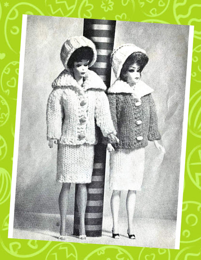 Vintage Knitting Patterns Petite Doll Knitting Book Fashion Doll Clothes PDF Instant Digital Download 10 Outfits 1962 Doll Wardrobe