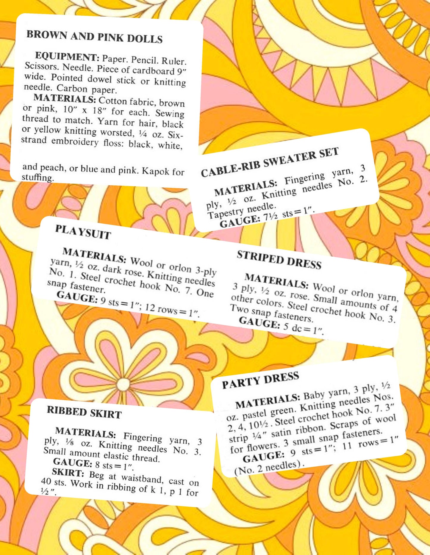 Vintage Sewing Pattern 10" Best Friend Dolls Soft Sculpture Toy Dollies and their Knit Crochet Wardrobe PDF Instant Digital Download