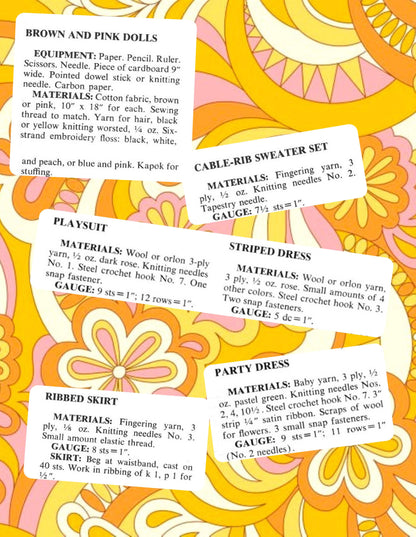 Vintage Sewing Pattern 10" Best Friend Dolls Soft Sculpture Toy Dollies and their Knit Crochet Wardrobe PDF Instant Digital Download