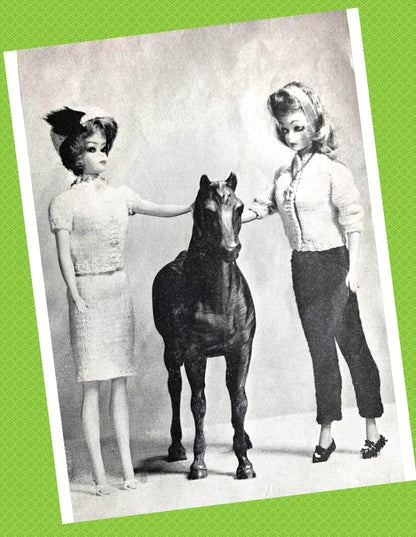 Vintage Knitting Patterns Petite Doll Knitting Book Fashion Doll Clothes PDF Instant Digital Download 10 Outfits 1962 Doll Wardrobe