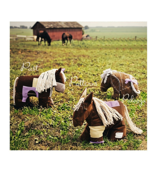 Vintage Sewing Pattern Patchwork 16" Pony Horse and Donkey Soft Toy Dolls PDF Instant Digital Download Soft Corduroy Stuffed Animals