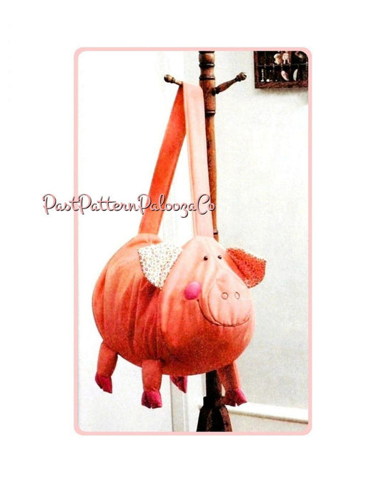 Vintage Sewing Pattern Cute Pig Laundry Bag Animal Tote Carry-All PDF Instant Digital Download Piggy Carry Duffle Bag OR Stuffed Toy