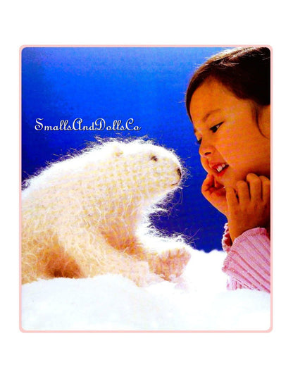 Vintage Knitting Pattern 12" Polar Bear Soft Toy Doll PDF Instant Digital Download Huggable Felted Coat Stuffed Animal Bulky Chunky 12 Ply