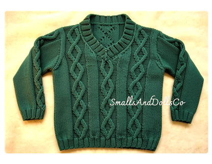 Vintage Knitting Pattern Knit Baby Boy Cable Sweater Pullover or Vest PDF Instant Digital Download Jumper 0-7 years DK 8 Ply
