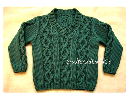 Vintage Knitting Pattern Knit Baby Boy Cable Sweater Pullover or Vest PDF Instant Digital Download Jumper 0-7 years DK 8 Ply