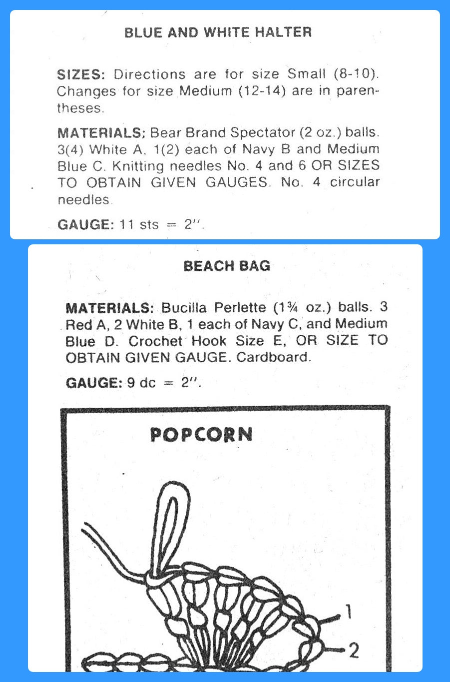 Vintage Knitting Pattern Chevron Striped Halter Sun Top Crossover Neck and Matching Crocheted Duffle Beach Bag PDF Instant Digital Download
