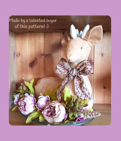 Vintage Christmas Sewing Pattern Reindeer Soft Sculpture Dolls PDF Instant Digital Download Doe Stag Table Centerpiece 2 Sizes