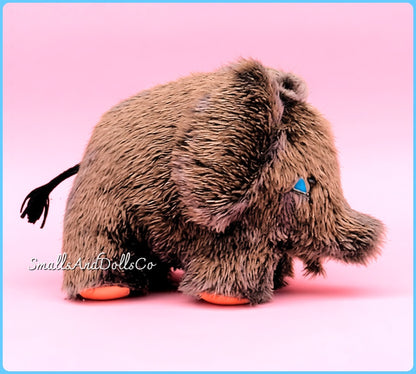 Vintage Sewing Pattern 12" Baby Woolly Mammoth Soft Toy Doll Faux Fake Fur PDF Instant Digital Download Ice Age Stuffed Animal