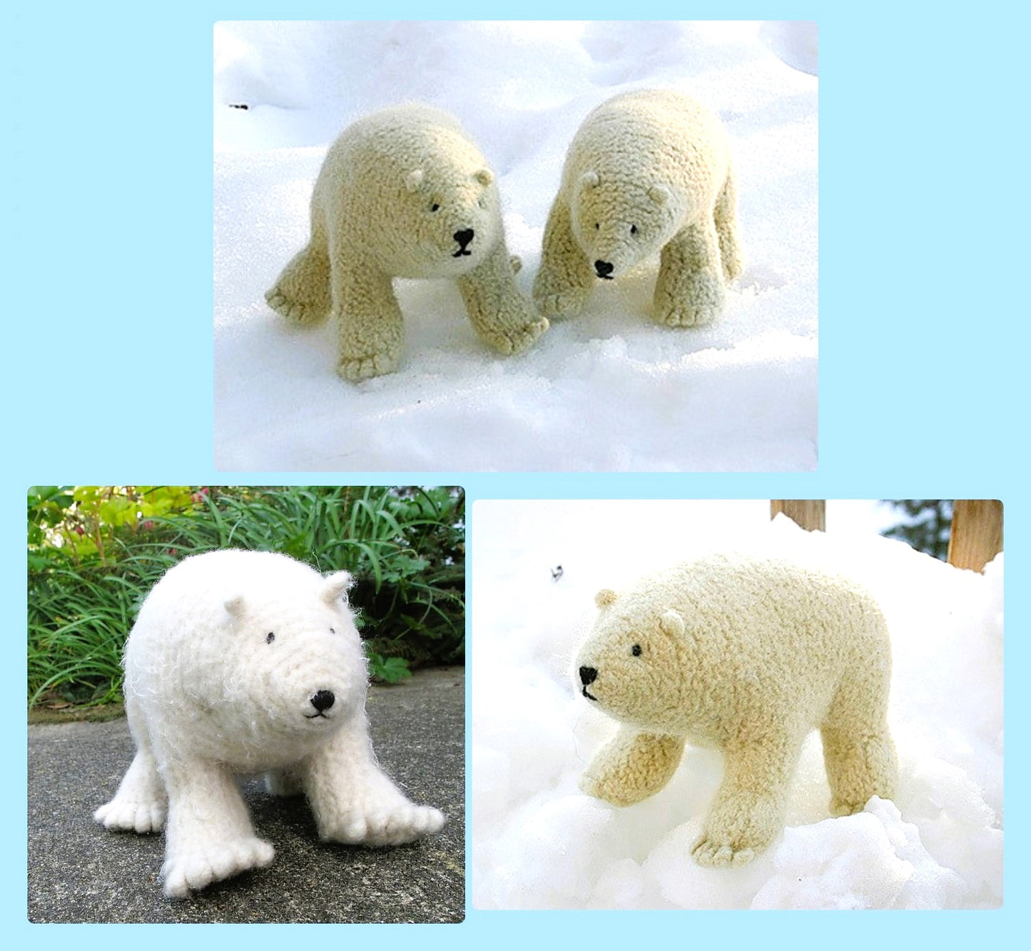 Vintage Knitting Pattern 12" Polar Bear Soft Toy Doll PDF Instant Digital Download Huggable Felted Coat Stuffed Animal Bulky Chunky 12 Ply