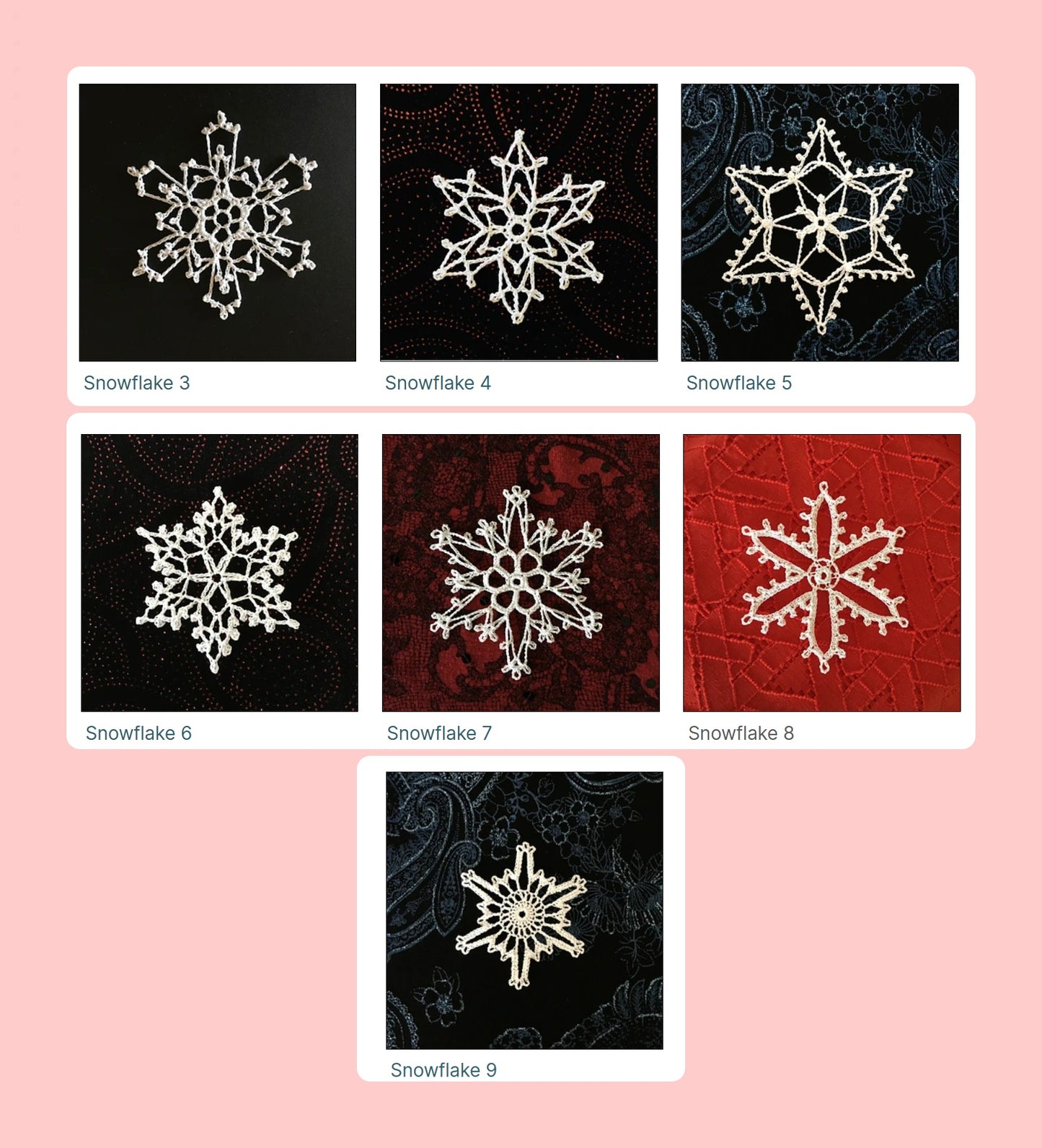 Vintage Crochet Christmas Pattern 16 Icy Lacy Snowflakes Ornaments PDF Instant Digital Download Quick Easy Stitch