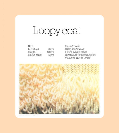 Vintage Knitting Pattern Womens Long Loopy Maxi Coat PDF Instant Digital Download Retro Loop Stitch Boucle Yarn 12 Ply