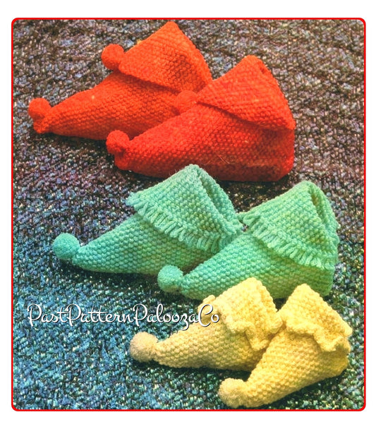 Vintage Knitting Pattern Christmas Elf Family Slippers PDF Instant Digital Download Retro Baby Booties Childs Adults Bed Socks 10 Ply