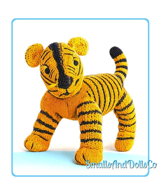 Vintage Knitting Pattern Retro Knit Tiger Soft Toy Doll 1960s PDF Instant Digital Download Circus Zoo Safari Amigurumi Cotton Thread