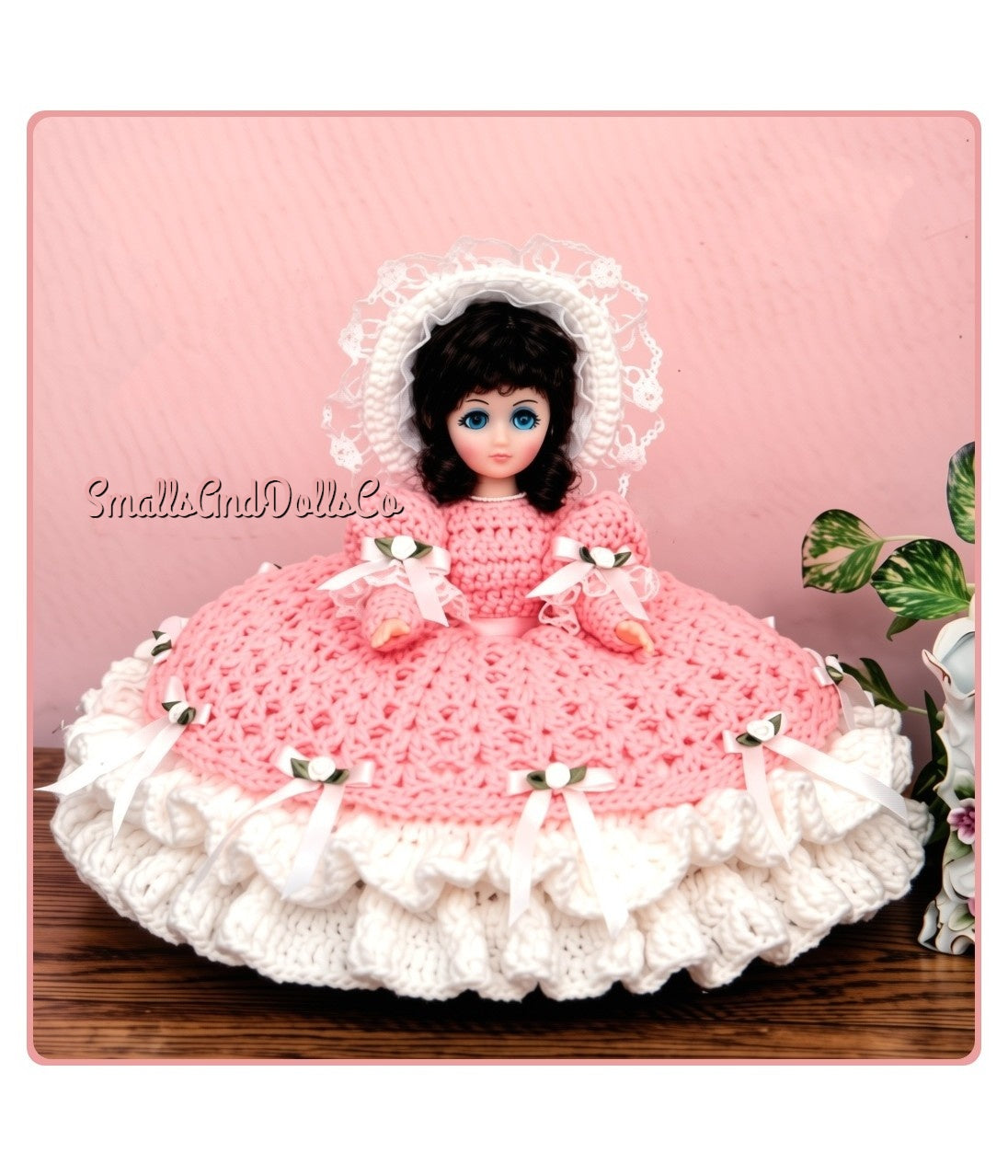 Vintage Crochet Pattern 13" Pretty Cassandra Pillow Doll PDF Instant Digital Download Cushion Dolly Dress & Hat 10 Ply