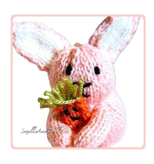 Vintage Knitting Pattern 7" Baby Easter Bunnies Quick Easy Knit PDF Instant Digital Download Knitted Bunny Rabbits Amigurumi Soft Toys 4 Ply