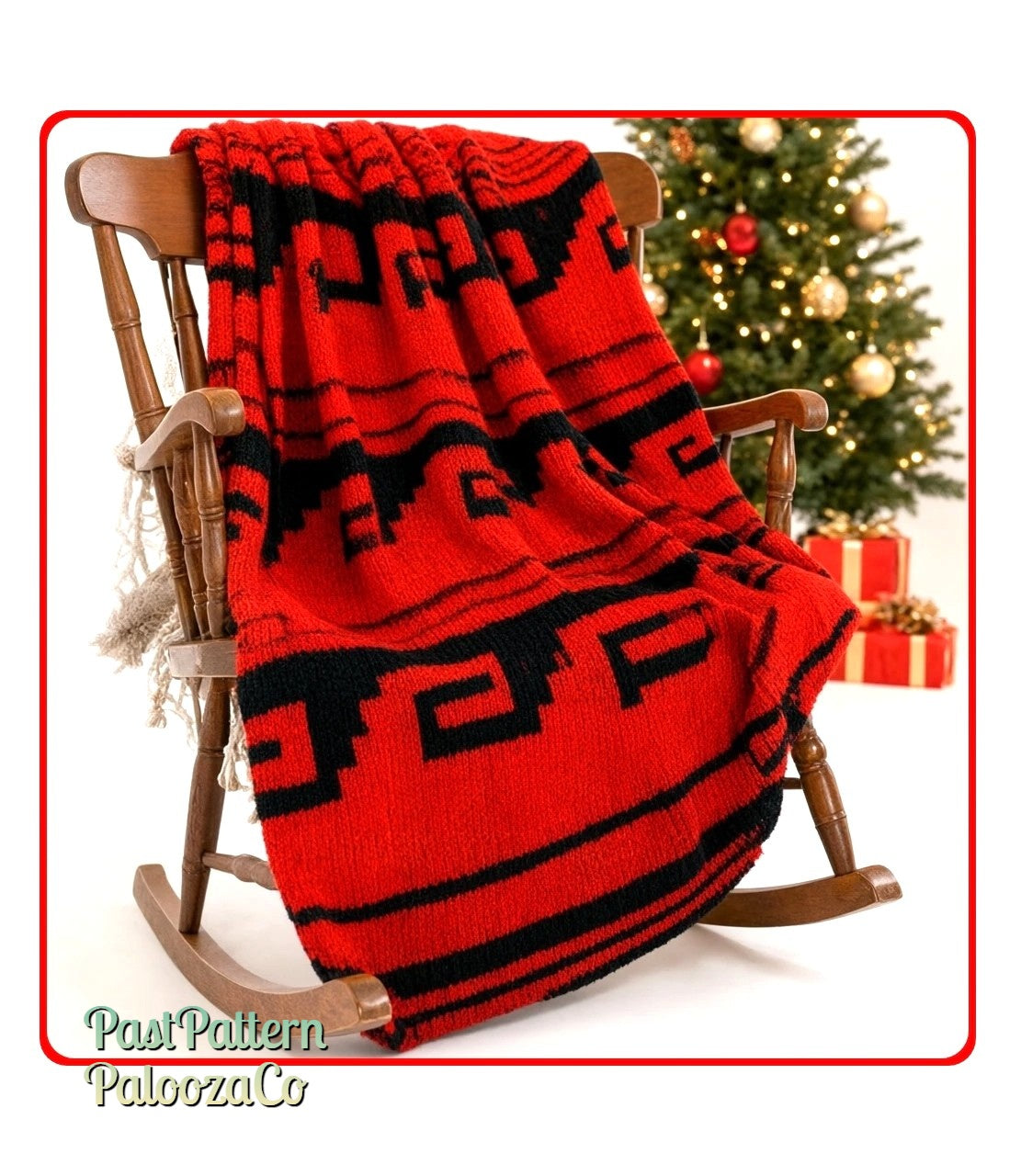 Vintage Knitting Pattern Southwestern Navajo Afghan PDF Instant Digital Download Indian Rug Design Knit Throw Blanket 48x68 5 Ply