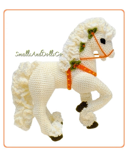 Vintage Crochet Pattern 15" Christmas Carousel Horse Soft Toy Doll PDF Instant Digital Download Plush Merry Go Round Horse Amigurumi 4 Ply