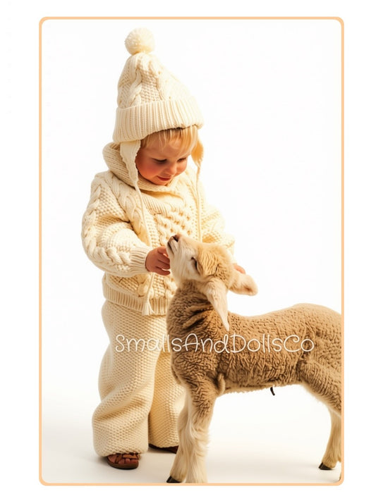 Vintage Knitting Pattern Knit Toddler Childs Snowsuit Set Cable Twist Hat Sweater Seed Stitch Pants PDF Instant Digital Download 1-4 yrs