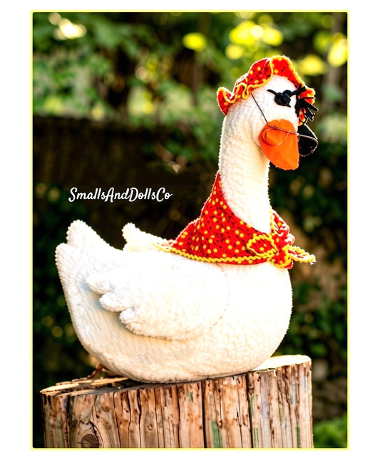 Vintage Sewing Pattern 18" Old Mother Goose Soft Toy Doll Terrycloth Fabric PDF Instant Digital Download Country Granny Goose