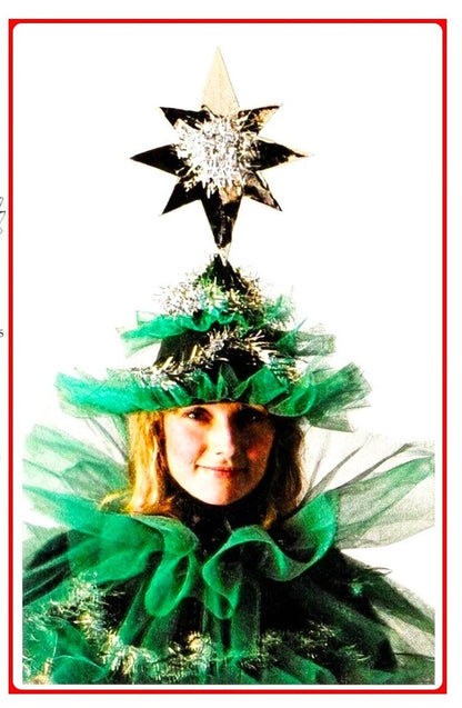 Vintage Christmas Tree Costume Sewing Pattern Cone Dress and Hat PDF Instant Digital Download Womens Funny Xmas Outfit