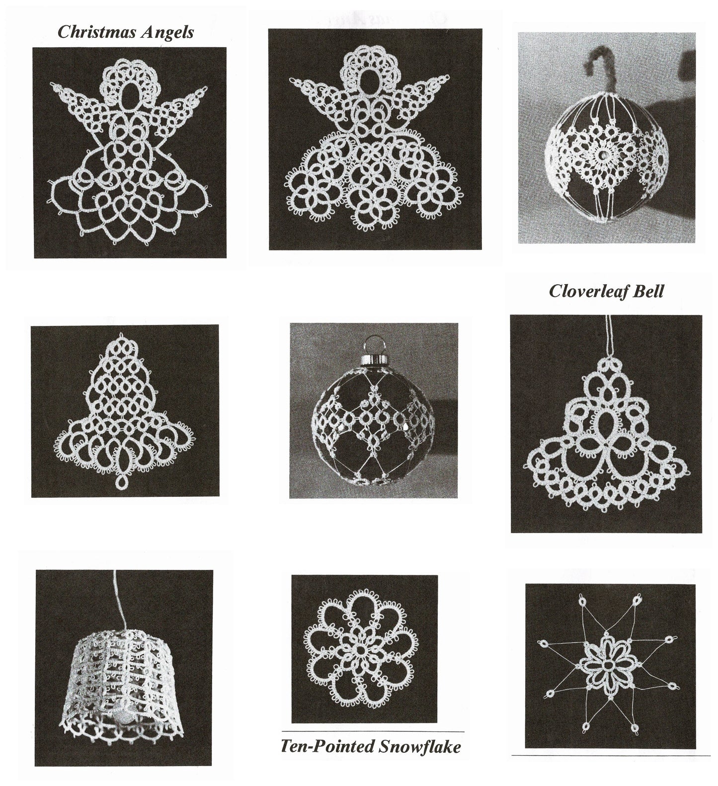 Vintage Christmas Tatting Patterns Snowflakes Angels Trees Ball Ornaments PDF Instant Digital Download Crochet Cotton Lace 20 + Projects