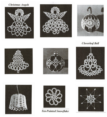 Vintage Christmas Tatting Patterns Snowflakes Angels Trees Ball Ornaments PDF Instant Digital Download Crochet Cotton Lace 20 + Projects