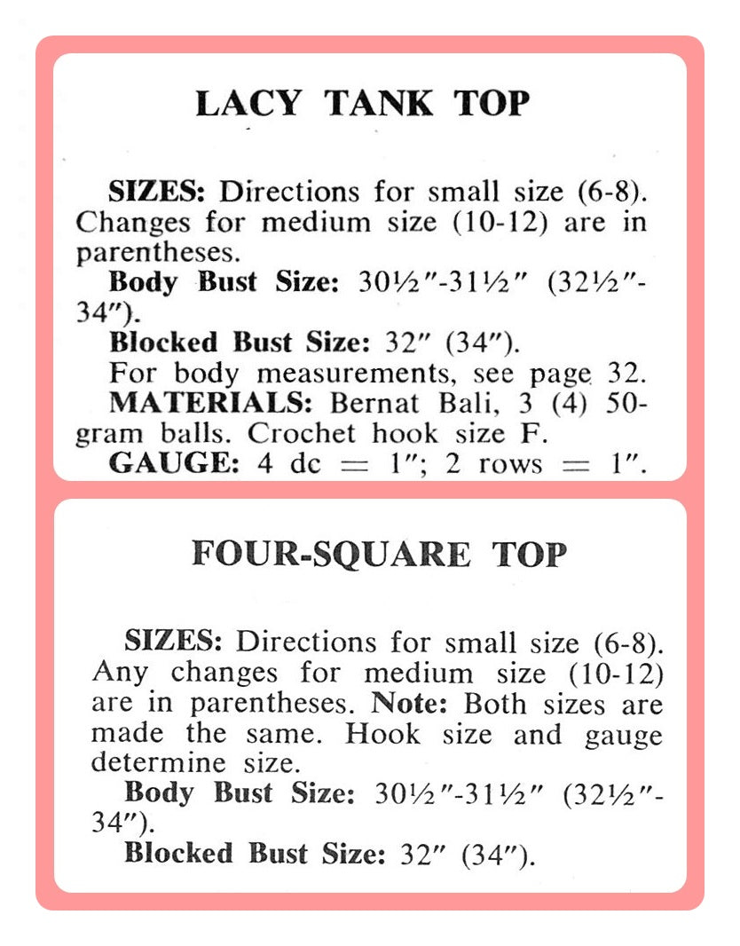 Vintage Crochet Pattern Womens Lacy Camisole Tank Tops 2 Designs Summer Cami Sun Tanks PDF Instant Digital Download Retro '70s Boho Chic