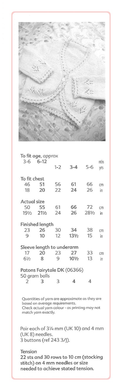 Vintage Knitting Pattern Knit Baby Girl to Big Girl Thumbelina Cardigan Sweater PDF Instant Digital Download 0-6 years DK