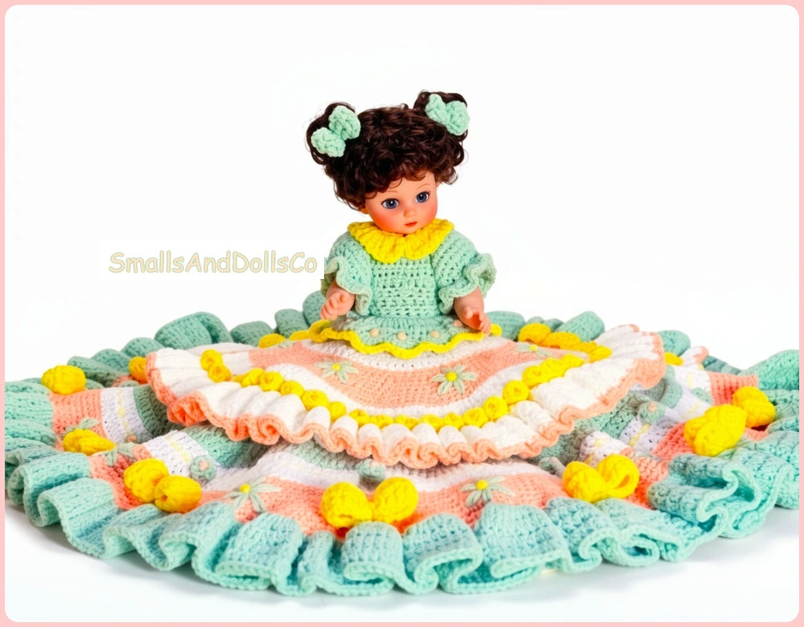 Vintage Crochet Pattern 13" Elizabeth Bed Doll PDF Instant Digital Download Sweet Dreams Boudoir Dolly 10 Ply