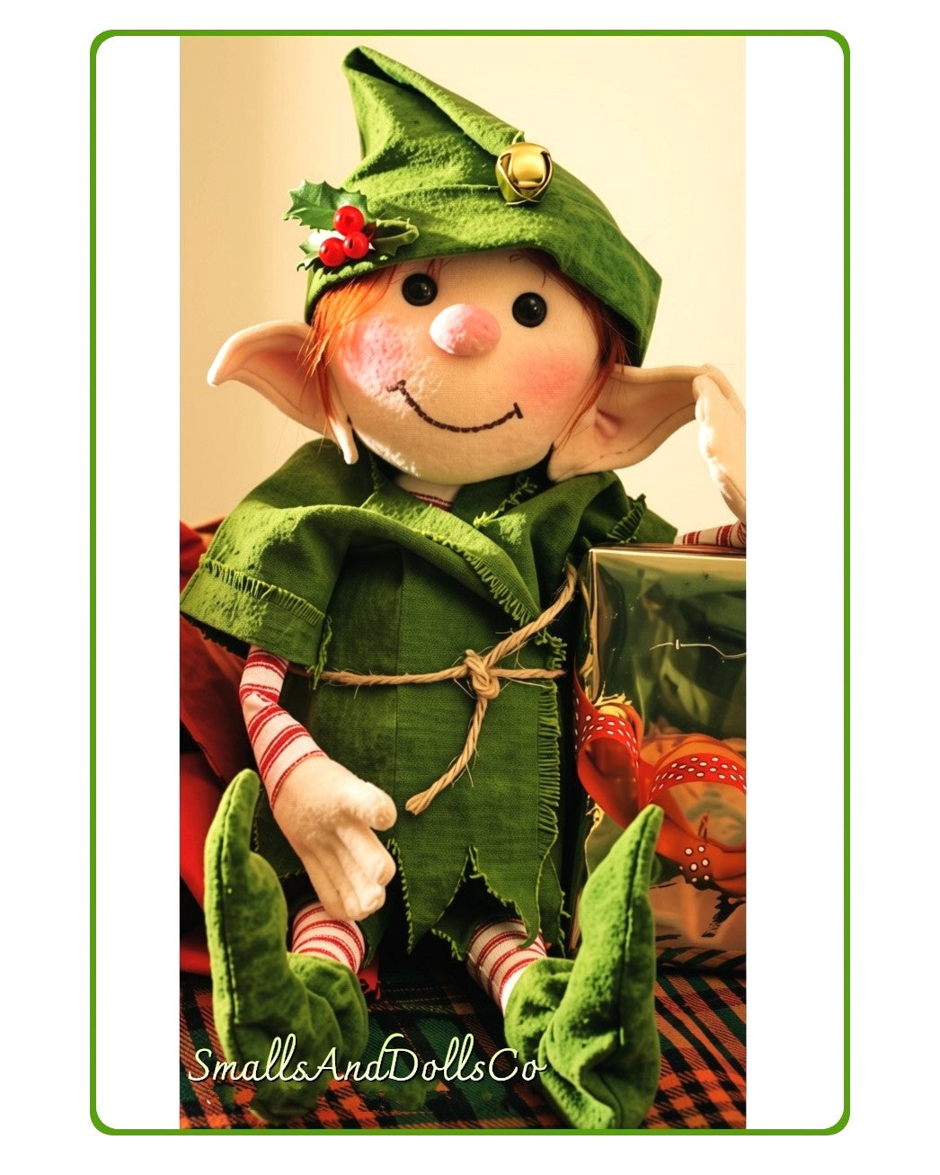 Vintage Sewing Pattern 15" Fabric Soft Sculpture Christmas Elf Doll PDF Instant Digital Download Elves Santa's Helper Toy