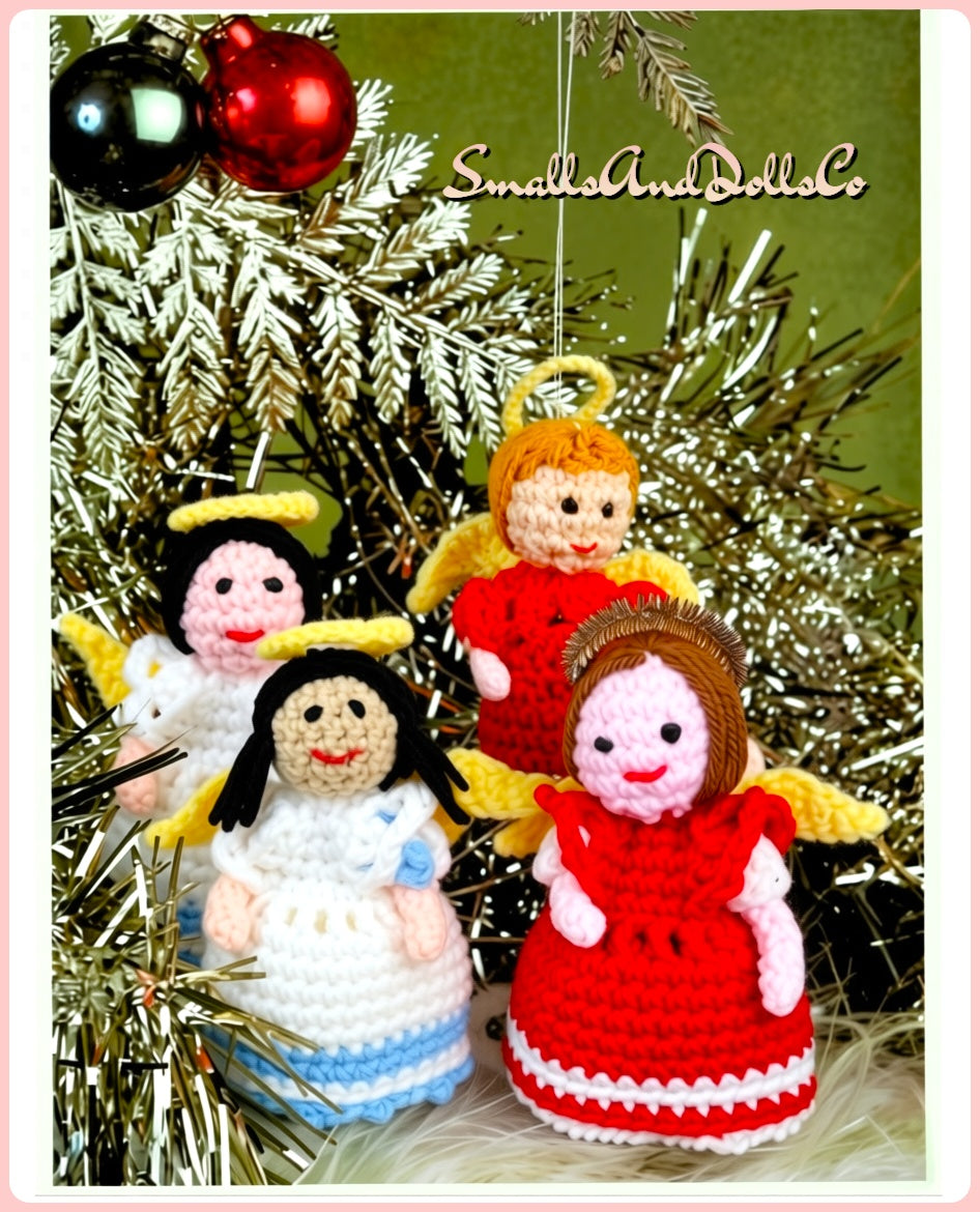 Vintage Crochet Pattern 6" Christmas Angel Soft Toy Doll or Ornament PDF Instant Digital Download 10 Ply