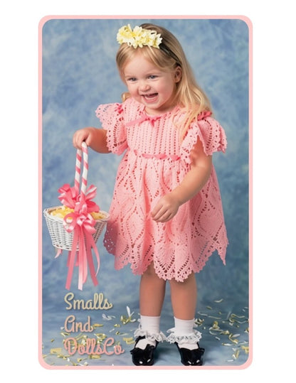 Vintage Crochet Pattern Toddler Girls Crocheted Pineapple Party Dress PDF Instant Digital Download Flower Girl Easter Dress 2T 3T 2-3 yrs