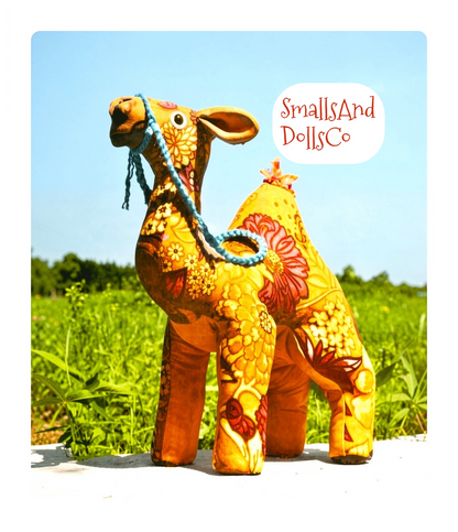 Vintage Sewing Pattern 16" Cotton Print Camel Soft Fabric Toy PDF Instant Digital Download Sewn Retro Stuffed Animal