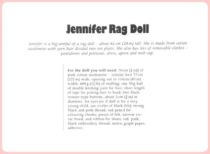 Vintage Sewing Pattern 24" Large Girl Rag Doll Soft Sculpture Toy PDF Instant Digital Download Old Fashioned Dolly Braids