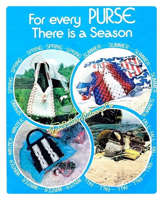 Vintage For Every Purse There Is A Season Macrame Handbags Patterns Book PDF Instant Download Retro Knots How To Instruction eBook ALL Bags