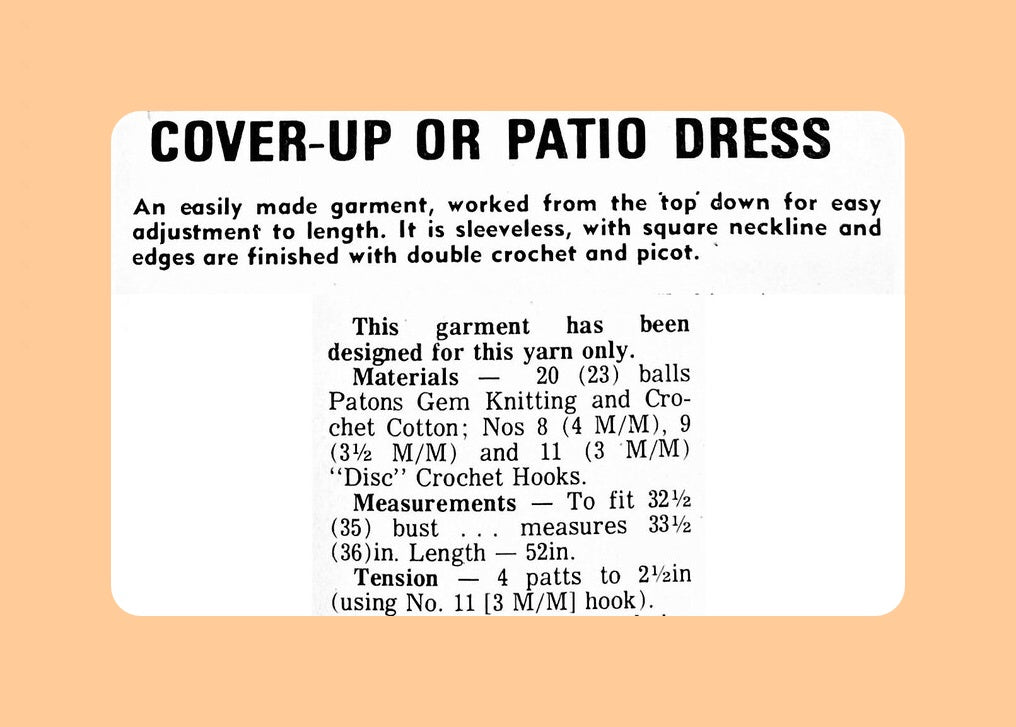 Vintage Crochet Pattern Airy Beach Tunic Maxi Dress PDF Instant Digital Download 70s Boho Bohemian Lace Bikini Cover Up