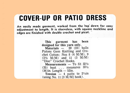 Vintage Crochet Pattern Airy Beach Tunic Maxi Dress PDF Instant Digital Download 70s Boho Bohemian Lace Bikini Cover Up