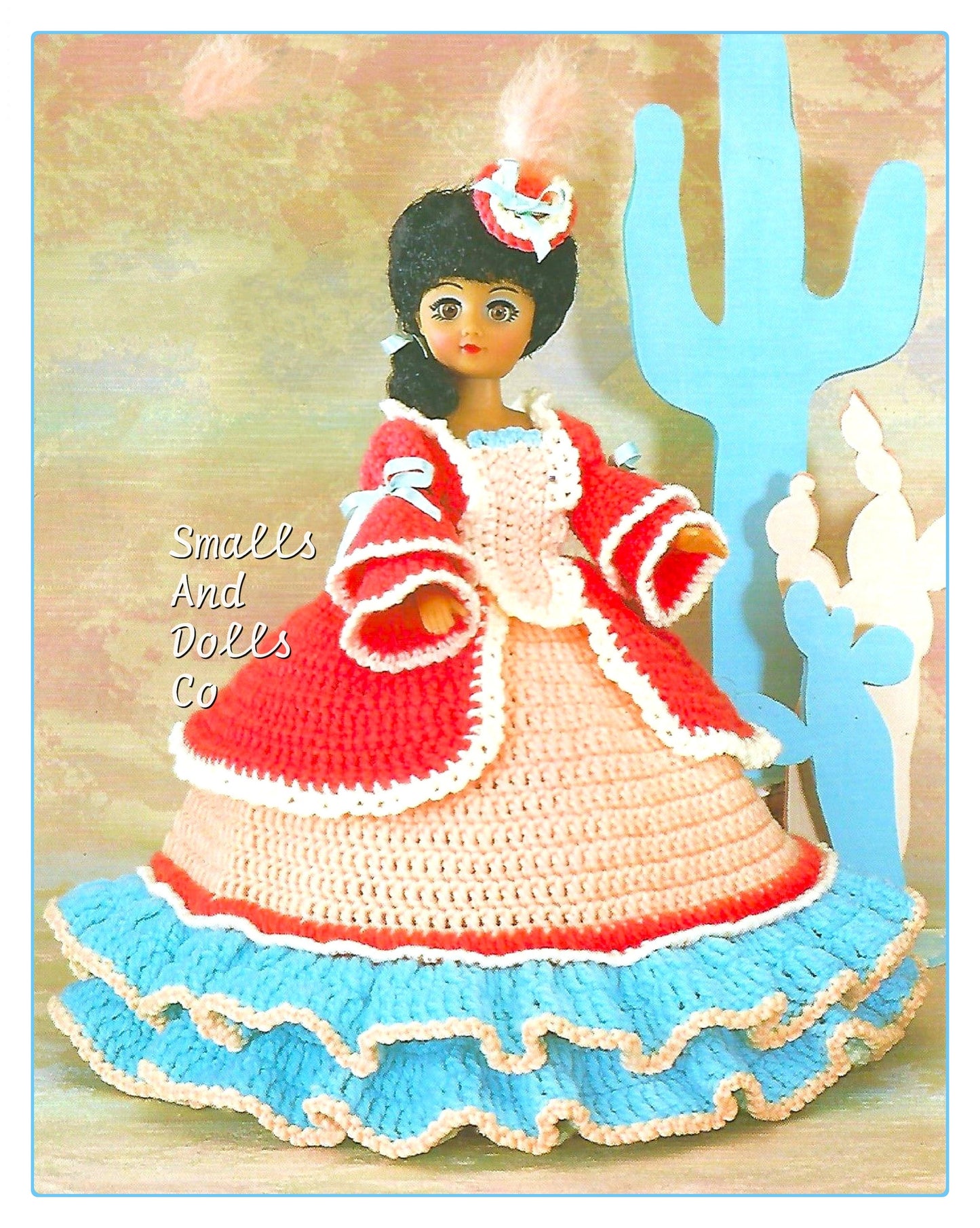 Vintage Crochet Pattern 15" Claire Southwestern Mexican Belle Doll PDF Instant Digital Download Fashion Doll Dress Hat Pantaloons Outfit