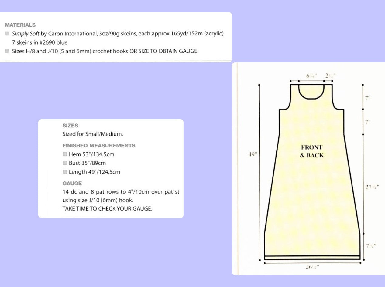 Vintage Crochet Pattern Sheer Mesh Maxi Dress PDF Instant Digital Download 70s Boho Lacy Long Beach Cover Up Tunic