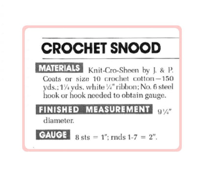 Vintage Crochet Pattern Womens Star Centered Snood Retro Full Coverage Hairnet Net Hair Holder PDF Instant Digital Download Cotton Thread