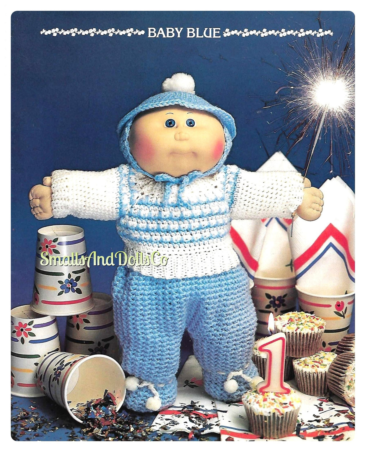 Vintage Crochet Pattern 14" Cabbage Patch Preemie Kids Doll Clothes 8 Outfits PDF Instant Digital Download