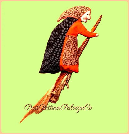 Vintage Sewing Pattern 16" Kitchen Witch Soft Fabric Wall Hanging PDF Instant Digital Download 10 Ply Cotton Applique
