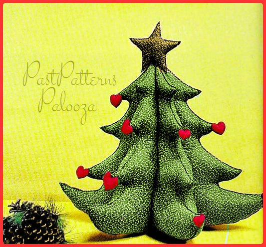 Vintage Sewing Pattern Large 32" Calico Christmas Tree Soft Sculpture Centerpiece PDF Instant Digital Download Plush Holiday Table Decor E1