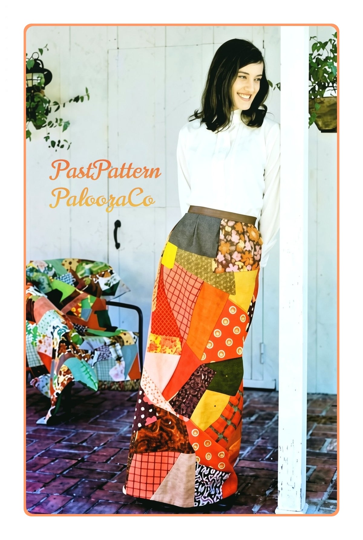 Vintage Sewing Pattern Womens Patchwork Wrap Around Maxi Skirt Quick Easy PDF Instant Digital Download Retro 70s Crazy Patch Boho Hippie